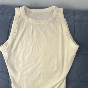 Women's Cream Ribbed Tank Top